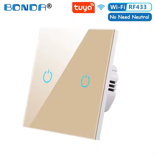 BONDA Smart Switch Alexa RF433 No Neutral Tuya Control Works With Google 1/2/3 Gang Smart Life Home Light WiFi Touch Switches 86 - Image 11