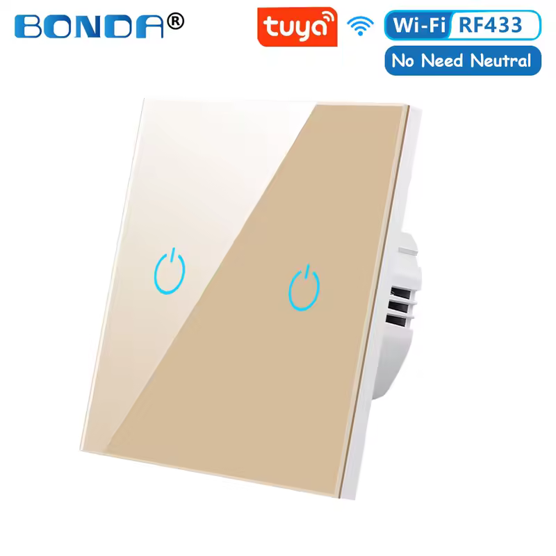 BONDA Smart Switch Alexa RF433 No Neutral Tuya Control Works With Google 1/2/3 Gang Smart Life Home Light WiFi Touch Switches 86 - Image 11