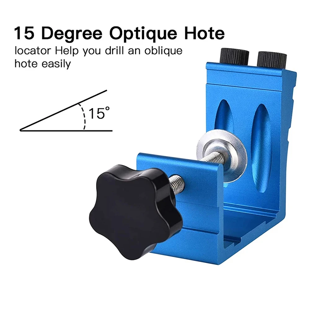 Pocket Hole Jig Kit Woodworking Inclined Hole Positioner Wood Guides Joint Angle Carpentry Locator Woodworking Tool 15° Angle