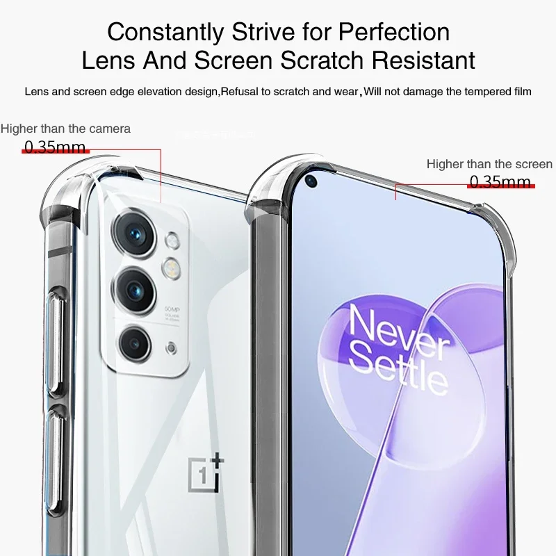 Transparent Soft Silicone Phone Case for 1+ Oneplus 9 Pro 9R T RT 9Pro 1+9 5G Airbag Shockproof Original Luxury Back Cover Funda