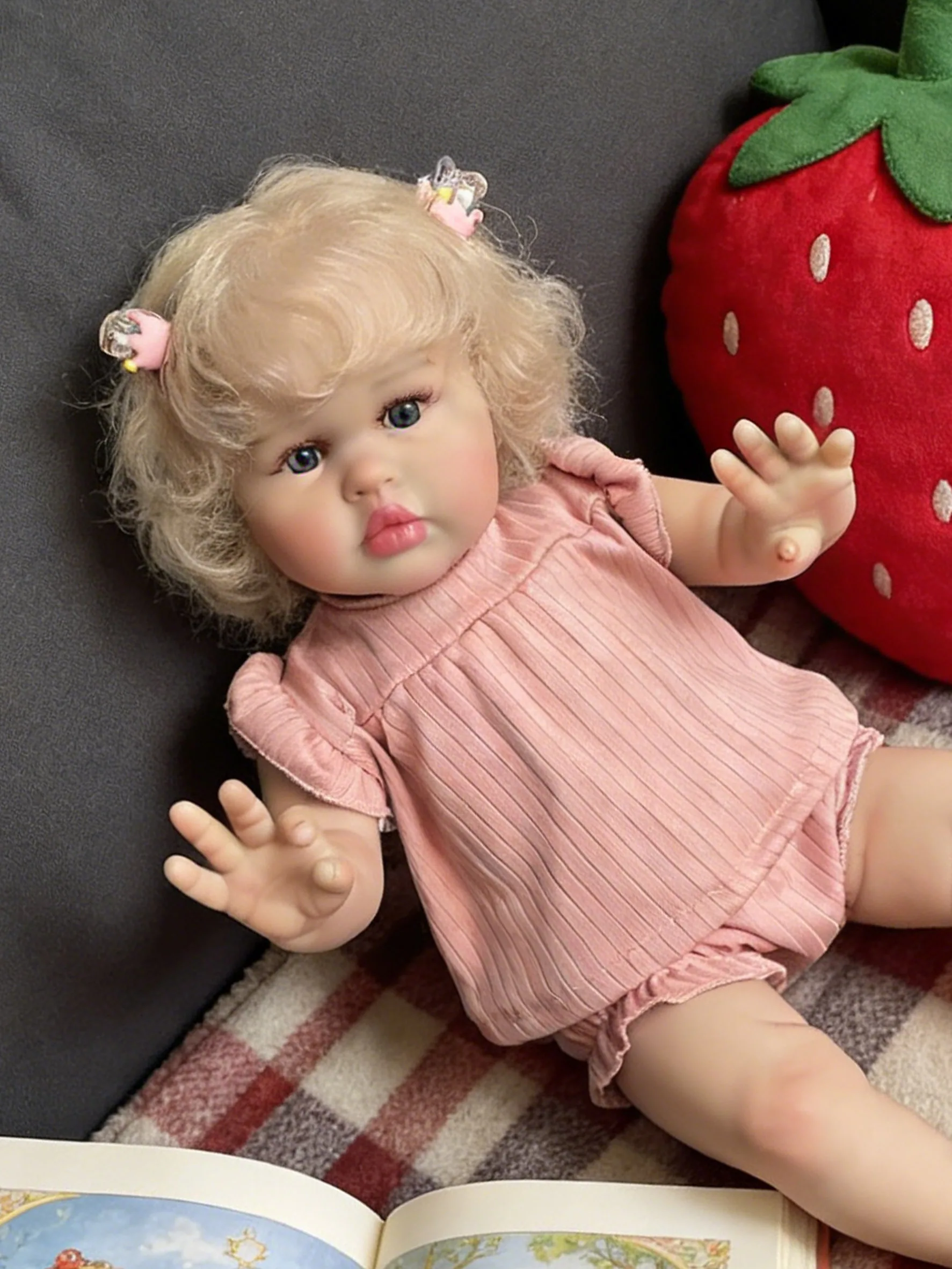 22 inch meerdere lagen schilderen zichtbare aderen handgeworteld haar mooie pasgeboren Ellie zachte doek lichaam levensechte peuter herboren pop