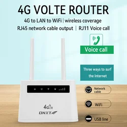 4G LTE WiFi Router 2 Antennas 150Mbps Wireless Internet Router RJ11 RJ45 Ports with SIM Card Slot Hotspot Modem for Home