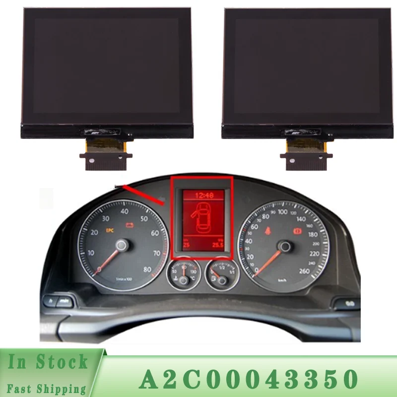 A2C00043350 LCD Screen VDO Dashboard Display For P-assat B6 M-agotan T-ouran G-olf5 Octavia Mk2 Instrument Cluster Replacement