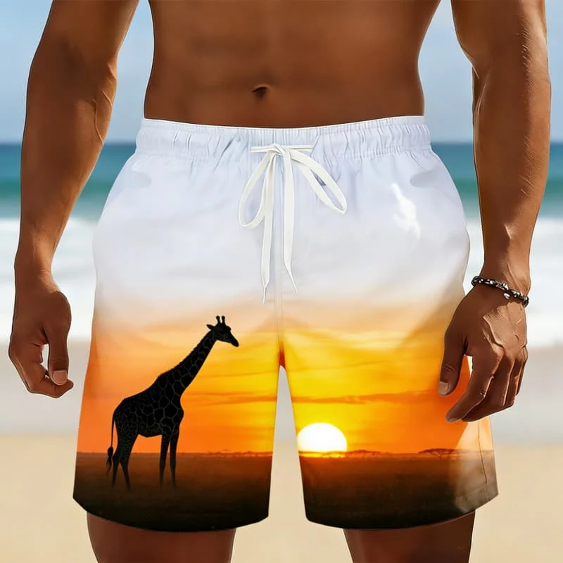 

Men's natural sunset scenery printed casual shorts are casual and fashionable, suitable for daily wear and summer outings