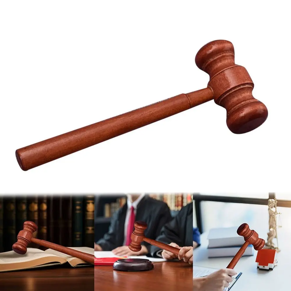 High Quality Handcrafted Delicate Wooden Judge Hammers Sound Block Durable Attorney Decorative Hammer Gift Knock Mallet