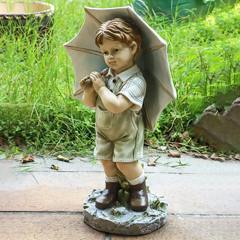 European cartoon character sculpture garden decoration villa courtyard creative ornament men and women children resin crafts