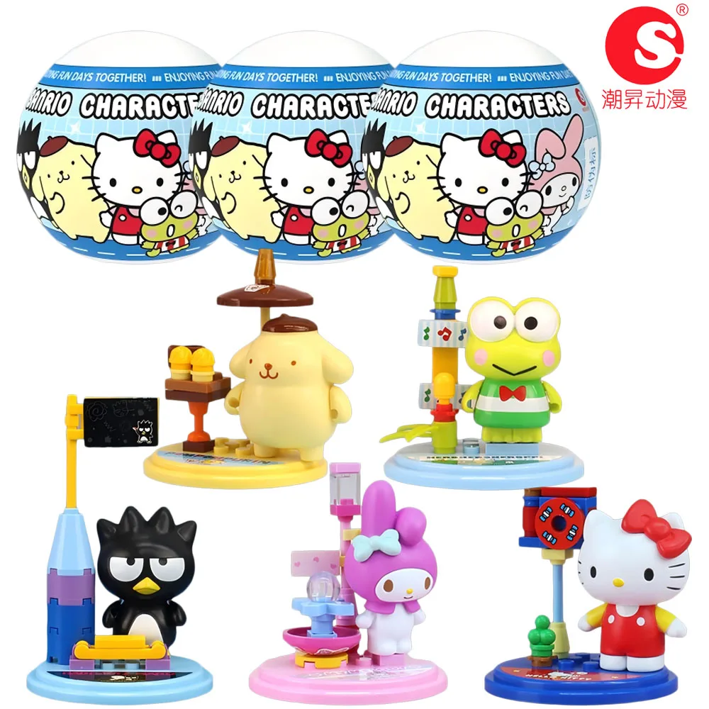 

New Official Sanrio City Walk Series Blind Box Toys Gashapon Fashionable Assembly Play Adorable Peripheral Gifts for Children