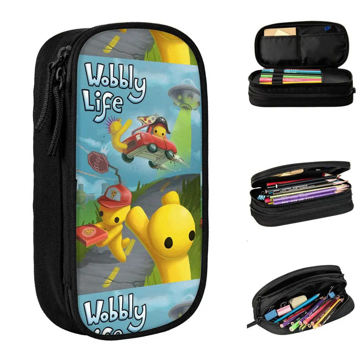 Wobbly Life Gaming Funny Pencil Case Hot Games Pencilcases Pen Holder for Student Large Storage Bags Students School Stationery