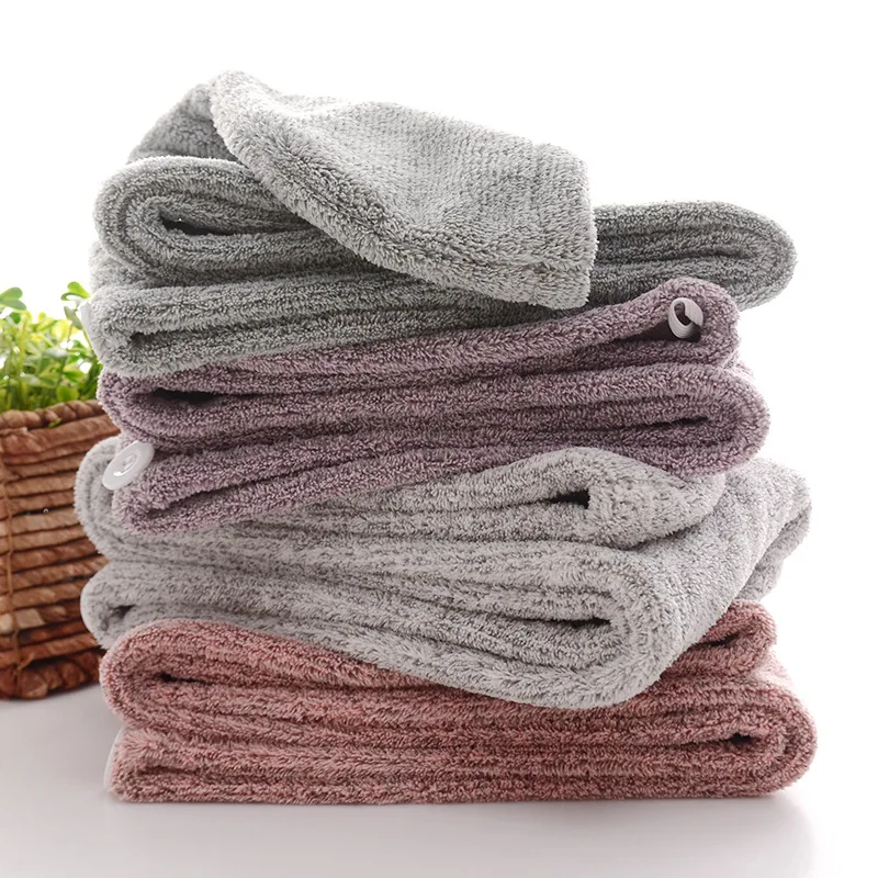 Bamboo Charcoal Fiber Hair Towel Cap Super Absorbent Quick-Drying Soft for Women Home Use Hair Wrapping Gift