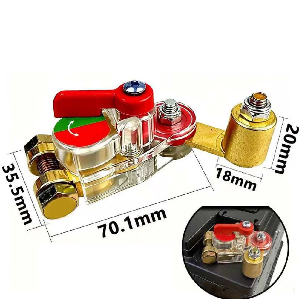 180° Rotatable 12/24V Disconnect Switch Battery Cut Off Switch Pure Copper Anti-Leakage Circuit Breaker For Car RV Truck Boat
