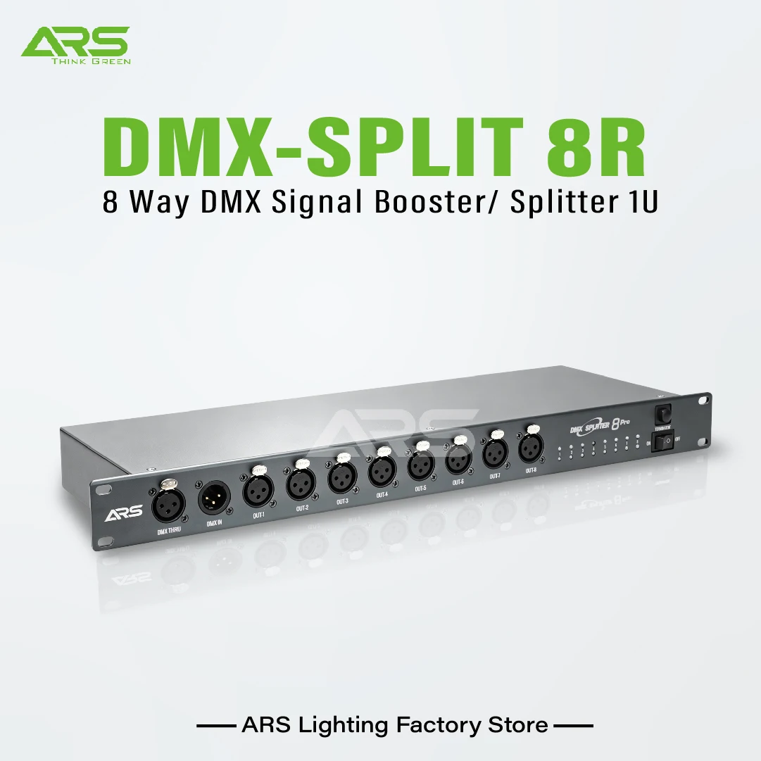 

8 Way Isolated DMX signal booster splitter Amplifier Distributor DMX 512 Controller For LED Moving Head Lights Disco Dj Laser Ch