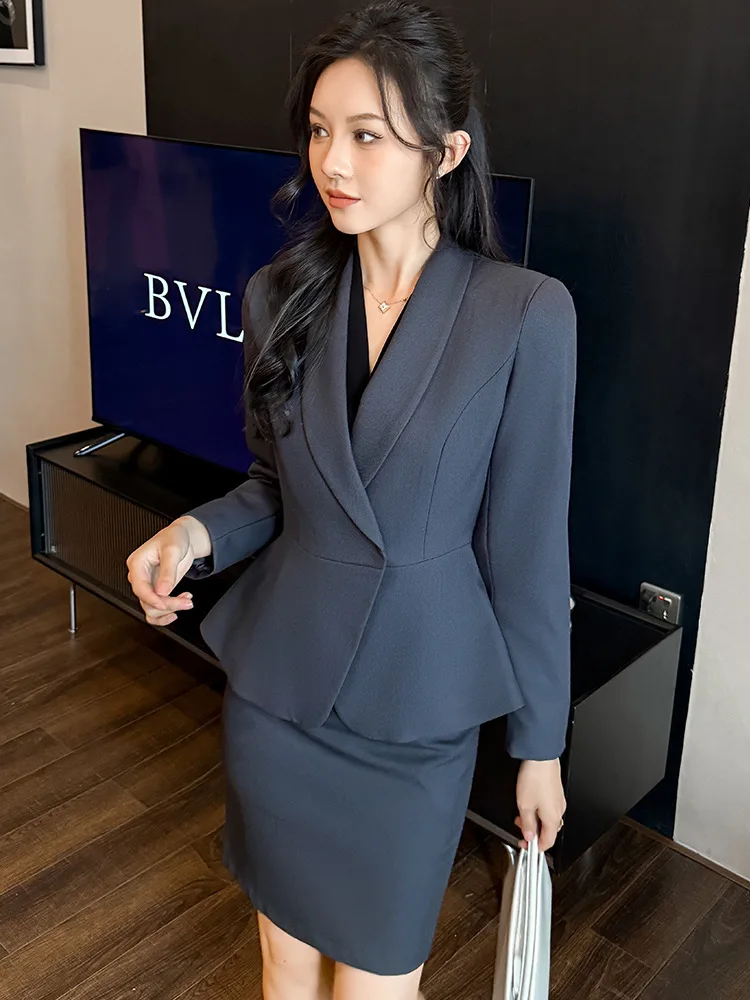 Professional Women's Suit Set2024New Spring, Autumn, Winter Work Uniforms for Jewelry Stores, Hotels, and Front Desk Managers