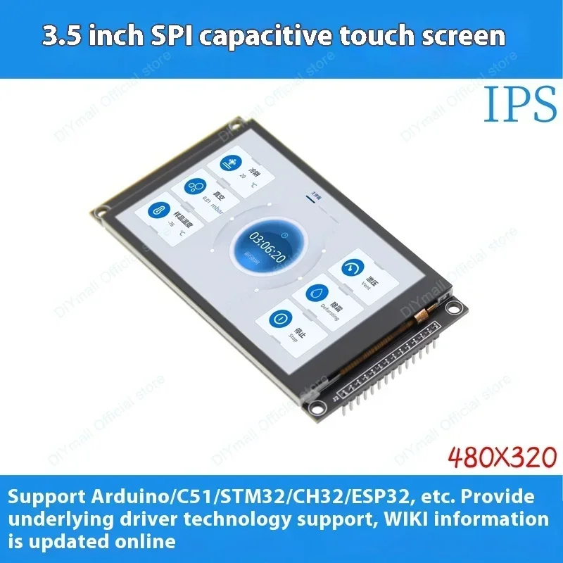 3.5 Inch SPI TFT LCD Display Module Optional Capacitive Touch Screen ST7796 320x480 IPS Panel Compatible with Arduino Home