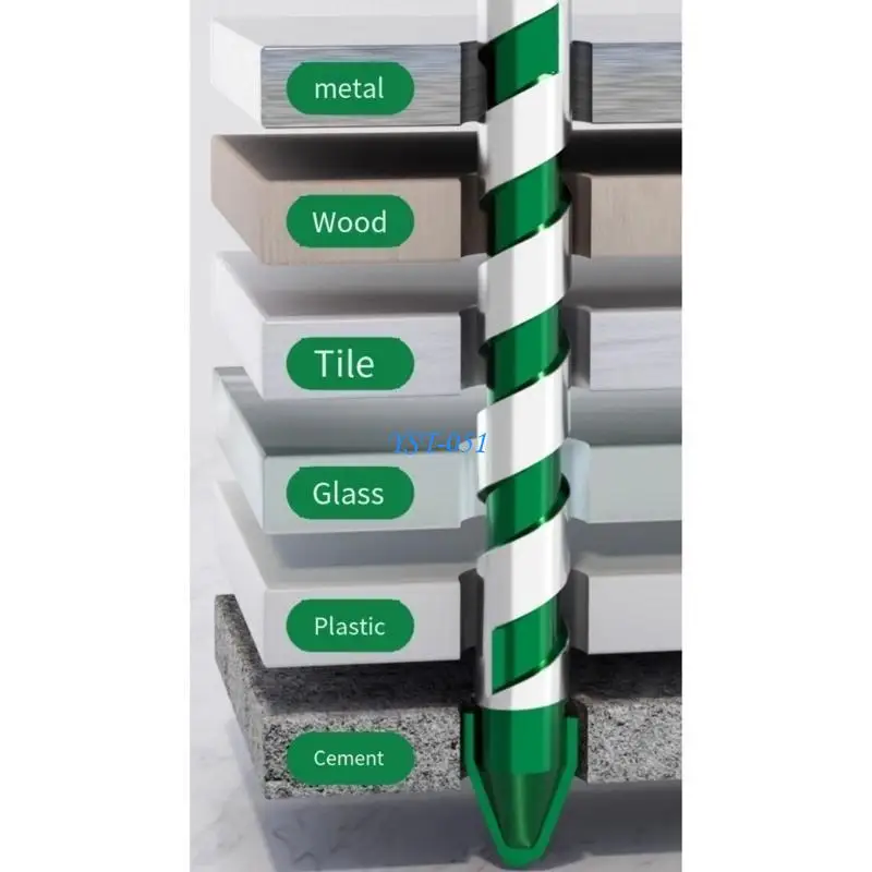 E15A 고강도 베벨 특수 편심 트위스트 드릴 비트 세트 돌/유리/대리석/타일 6/8/10/12mm 용 4Pcs 비트 세트