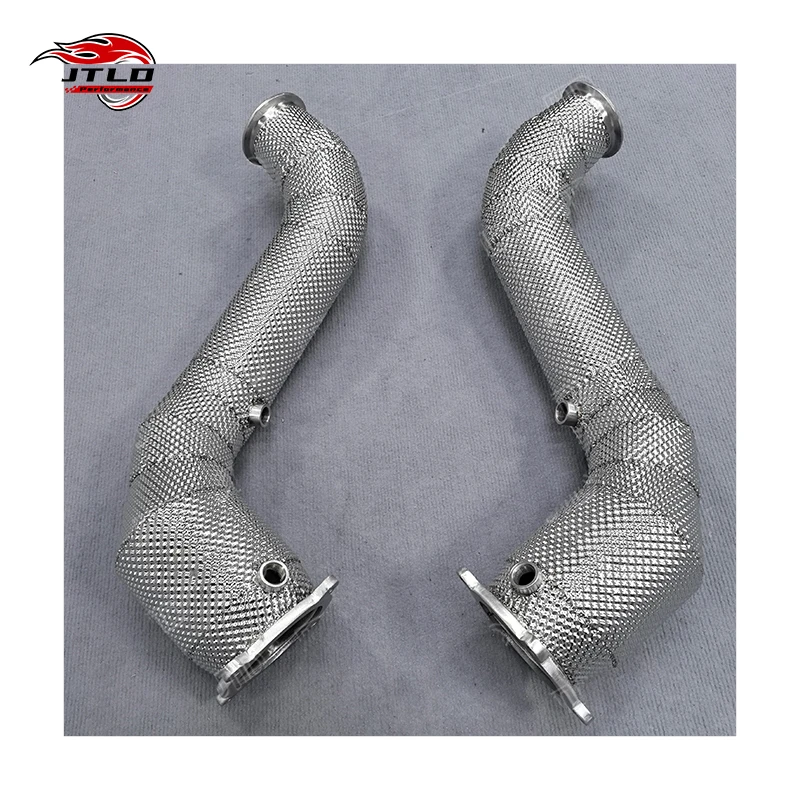 

JTLD Stainless Steel Catless Exhaust Downpipe with Heat Shield for McLaren 720S Test Pipes Down Pipes