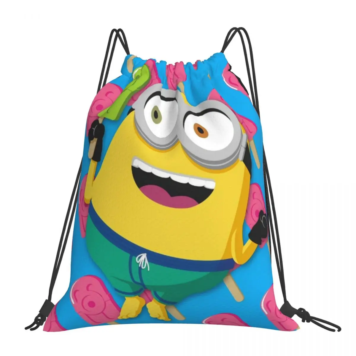 

Custom Name Waterproof Outdoor Beach Swimming Sports Drawstring Backpack M-Minions Organizer Gym Storage Bag
