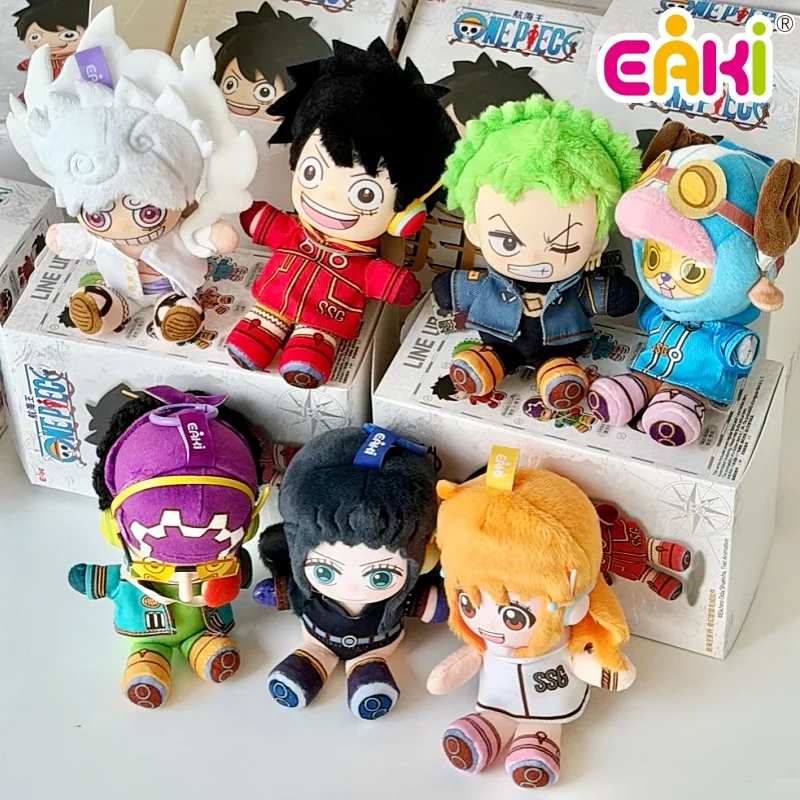 Лицензионная плюшевая игрушка EAKI из серии One Piece в формате сюрприз-бокса: Луффи, Зоро, Нами и весь экипаж. Милый настольный декор, аниме-сувенир, подарок для фанатов аниме, игрушка для хобби.