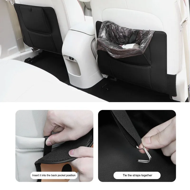 Leather Car Anti-Kick Pad Seat Back Protector Storage Pocket For BMW M Sport E36 E34 F31 F20 F40 M3 M4 M5 F48 E46 E60 E90 E91 E3 - view 5