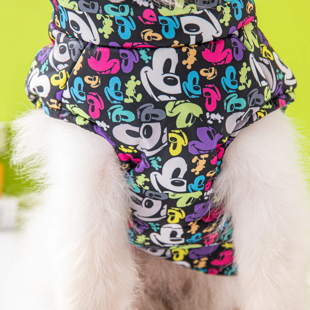 Disney Winter Dog Clothes Fashion Printed Vest Warm Dog Cotton Coat Pet Costume Pet Clothes Dog Clothes Winter