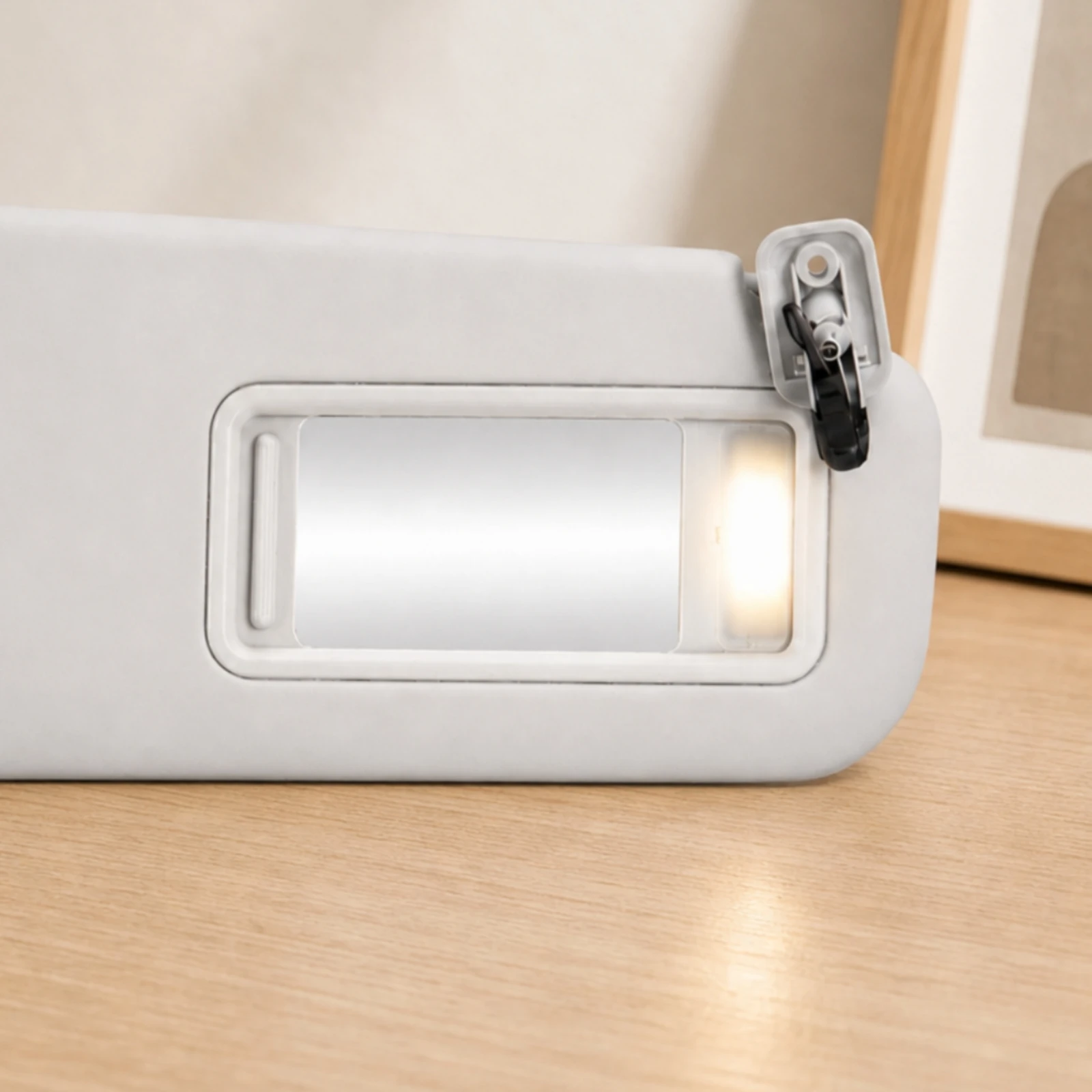 Vehicle Three Sun Visor Grey Sun Visor with Built-in Makeup Mirror Car Interior Part Pivoting High Temperature Resistant