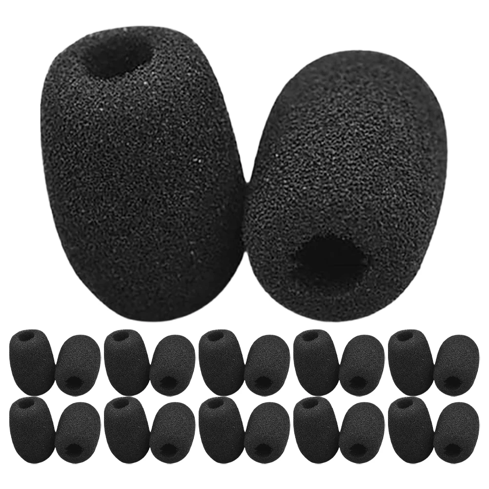 

50pcs Headset Sponge Cover Microphone Foam Windscreen Protect Earphone Noise Reduction Comfortable Fit Easy Replacement