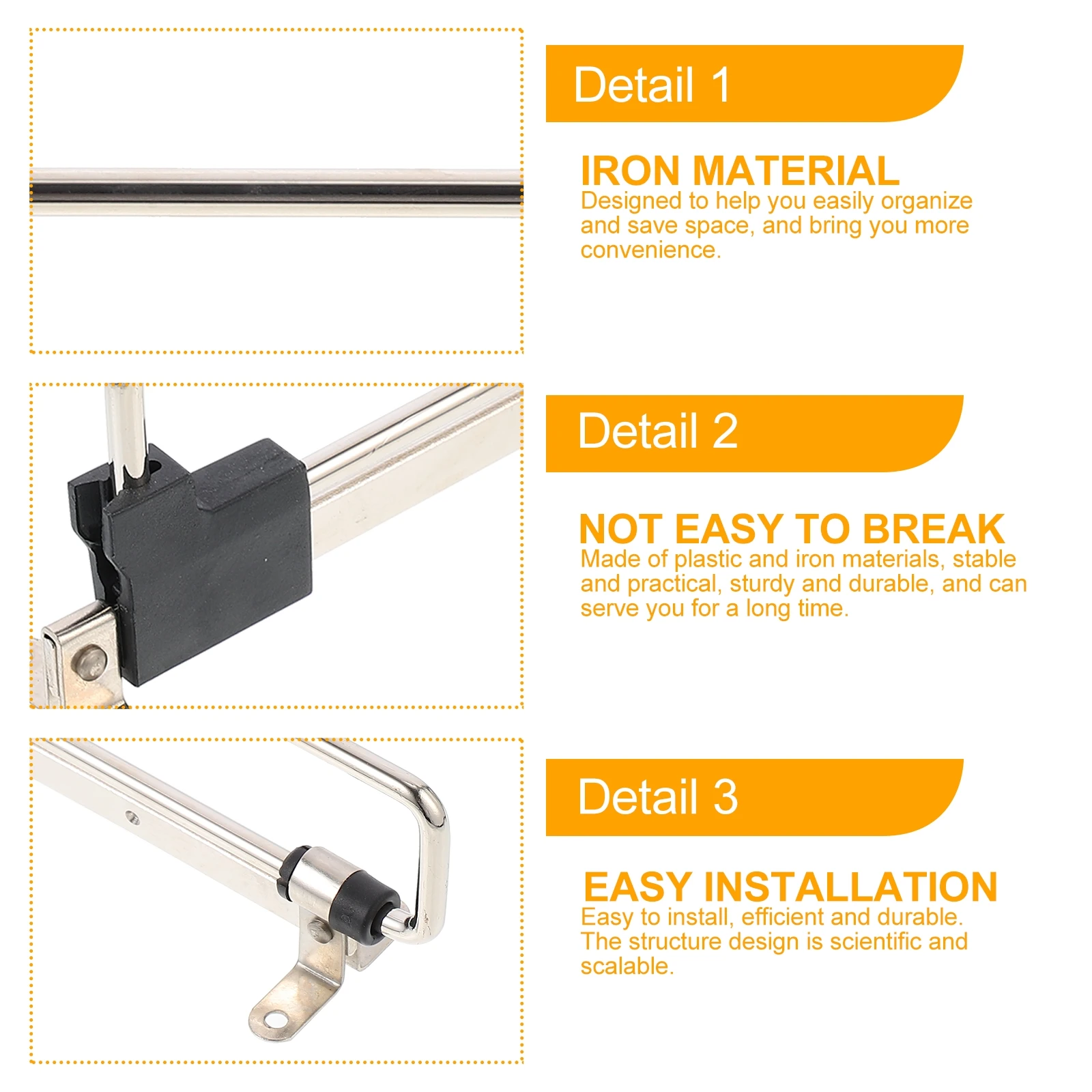 

1 Set Expandable Closet Rod Holder Plastic Iron Clothes Hanger Rack For Home Bathroom Storage Organizer Rack Space Saving Hanger