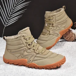 New Winter Boots For Men Snow BareFoot Outdoor Non-slip Warm Fur Casual Sneakers Plus Size Lightweight Ankle Boots Hiking Shoes