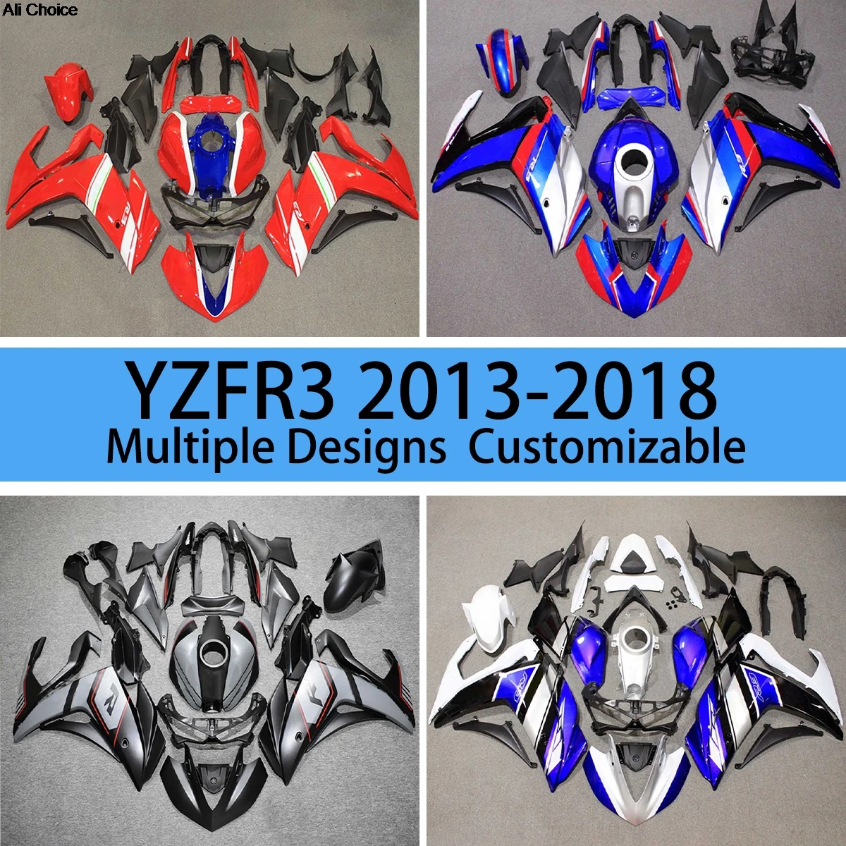 

New Fairing Set YZFR3 2013 2014 2015 2016 2017 2018 Motorcycle Fairings Kit for YAMAHA YZF R3 13-18