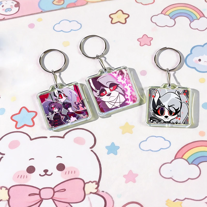 Anime H-Helluva Boss L-Loona Cute Acrylic Keychain Handmade Hanging Clothes Backpack Decoration Accessories Gifts with Friends