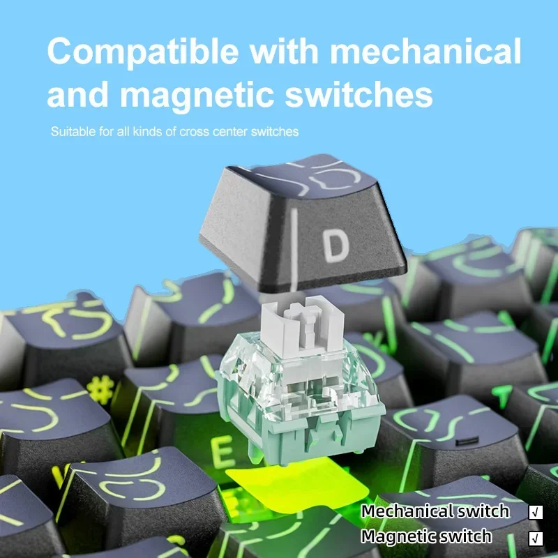 Contour KM98 PBT Keycaps: perfecto para Keyboards magnéticos para juegos Attack Shark X68HE, MCHOSE ACE60/ACE68 y más de altura de cereza
