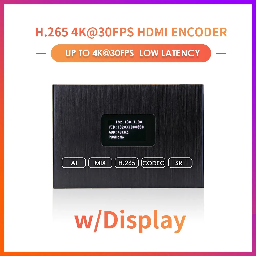 Enkoder HDMI H.265 4K z ekranem i pętlą Dual USB2.0 do nagrywania/odtwarzania Zgodny z ONVIF IPTV YouTube Facebook Streaming