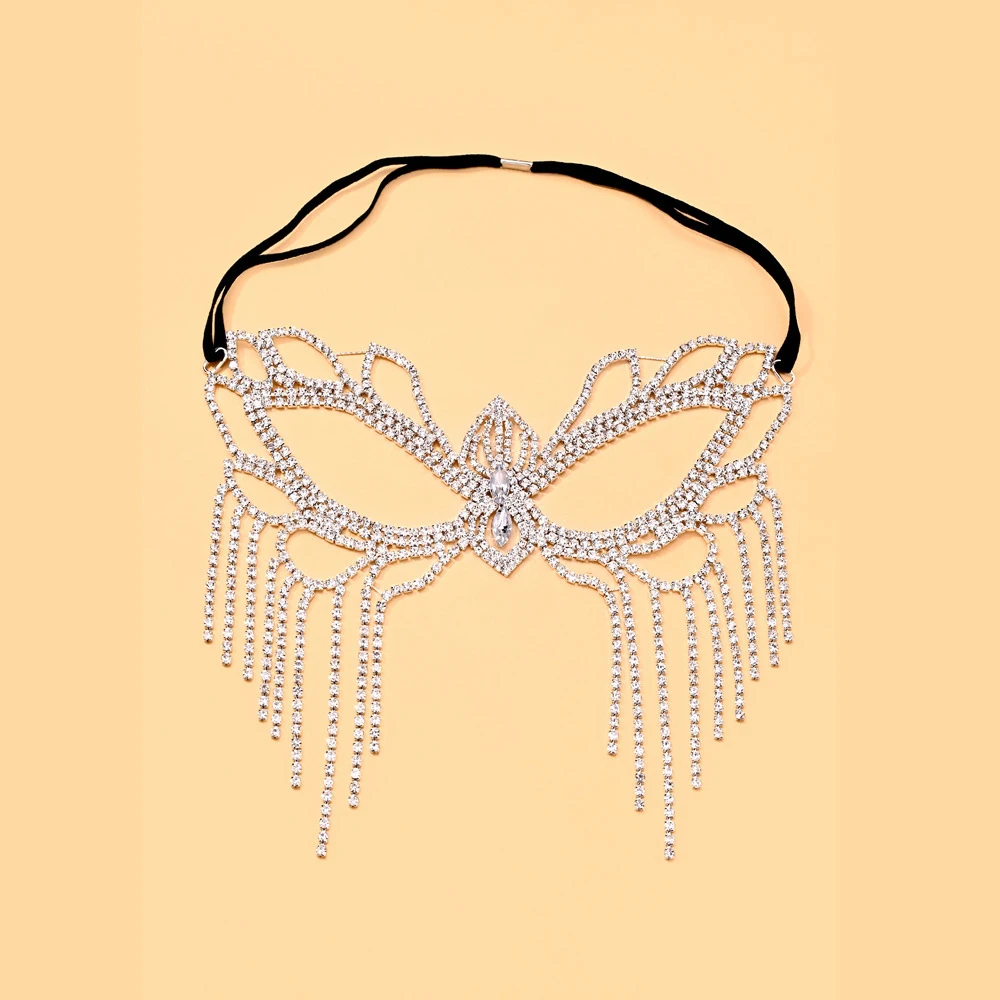 Carnival Crystal Tassel Eye Mask Veil Masquerade Women Jewelry 2027 Sexy Rhinestone Mask Chain Party Costume Face Accessories