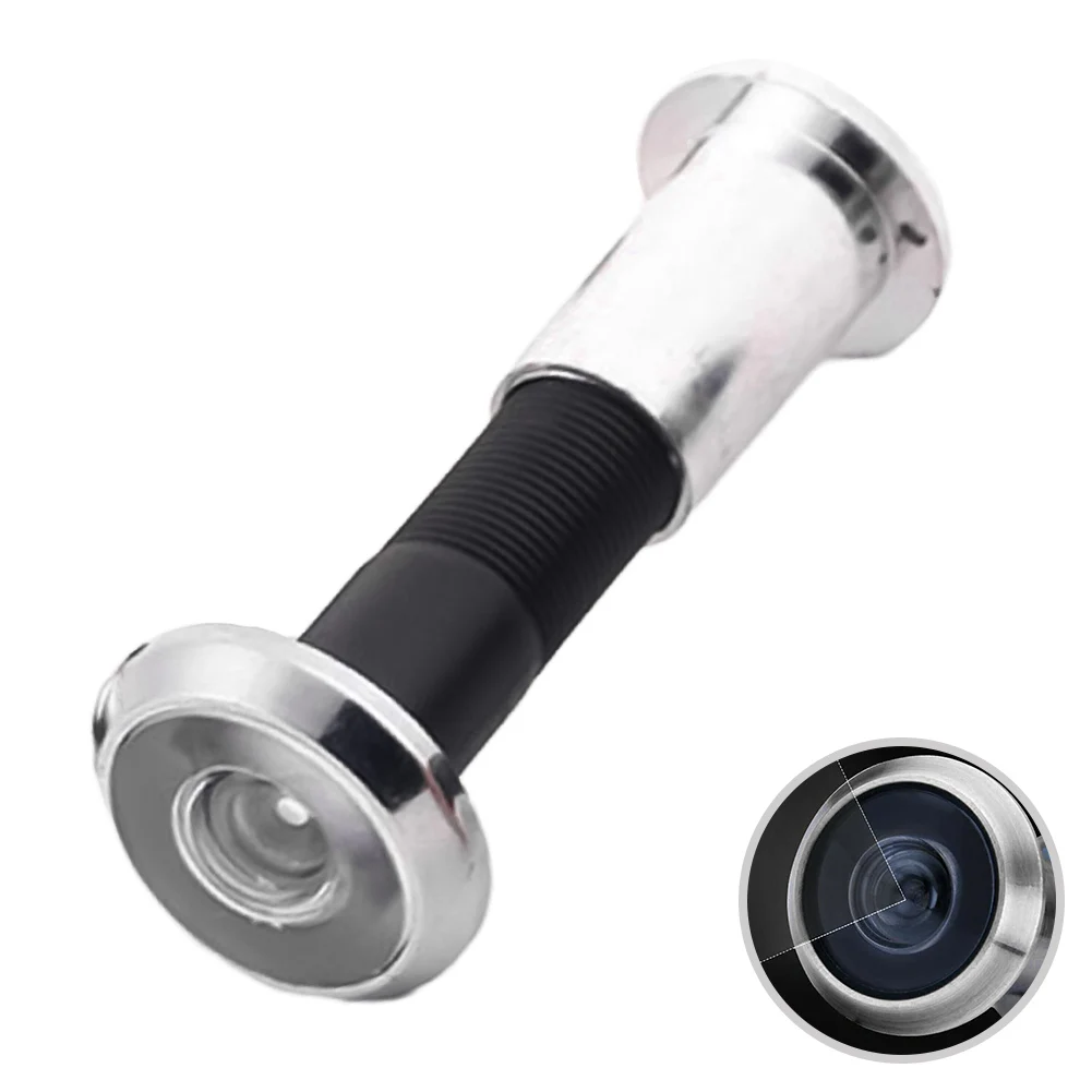 Wide Angle Door Peephole Viewer, Metal Housing, 200 Degree Viewing Angle, Adjustable Threaded Tube, Convenient Installation