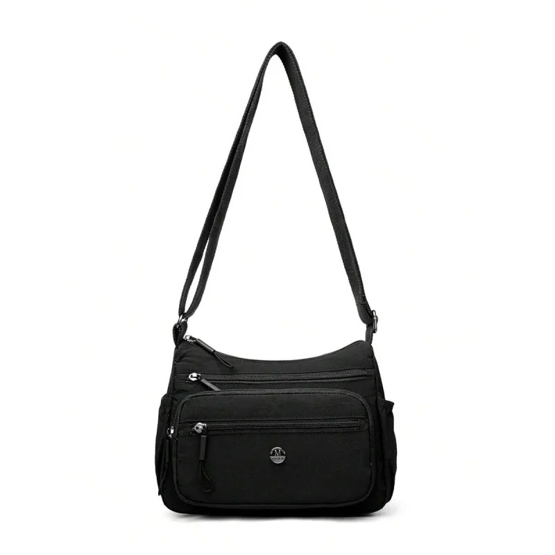 

Повседневная нейлоновая сумка через плечо с регулируемым ремнем, с несколькими отделениями, однотонная, застежка-молния, полиэстеровая подкладка, легкая A