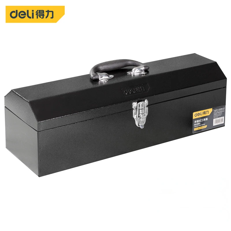 1 Pcs Black Tool Box with Plastic Handle Multifunctional Anti-rust Toolbox Woodworking Electrician Portable Tools Storage Case