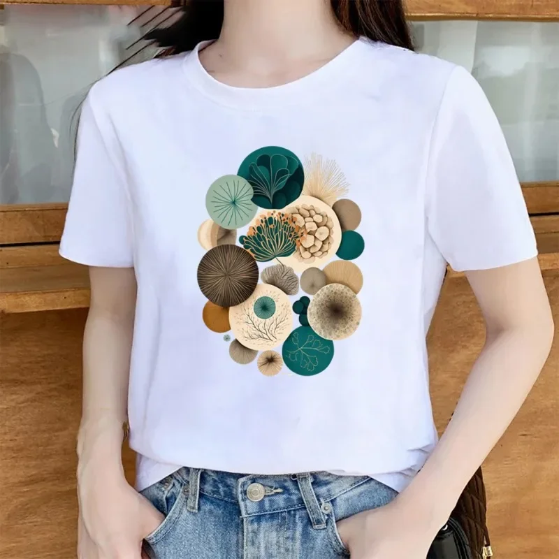 

Трендовая женская футболка с коротким рукавом и пляжным принтом, повседневная модная футболка с рисунком, обычная женская одежда, футболки с графикой