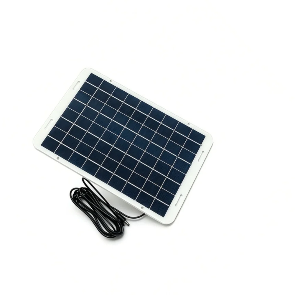 12W 18V Solar Panel with 300cm DC5521 Cable for 12V Battery Charging Applications in Harsh Temperature Environments