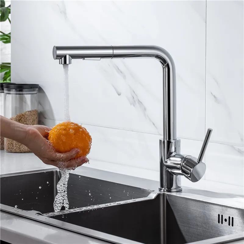 STARON Black Pull Out Kitchen Sink Faucet Two Model Stream Sprayer Nozzle Stainless Steel Hot Cold Water Mixer Tap Deck