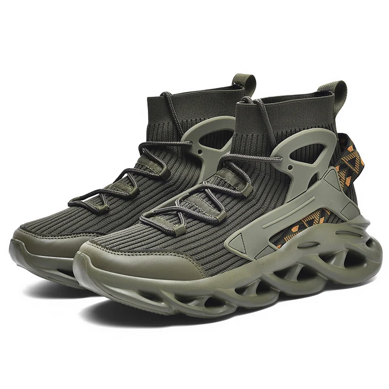 أحذية رجالية من القماش الشبكي عالية الجودة أحذية ماراثون رياضية للجري قابلة للتنفس وخفيفة الوزن ومريحة أحذية رياضية مضادة للانزلاق #6