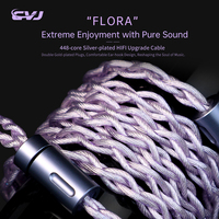 CVJ Flora Silver Plated Wired Headphone Upgrade Cable with 4.4mm Balanced Plug, High-Fidelity Audio Cable with Dual Pins