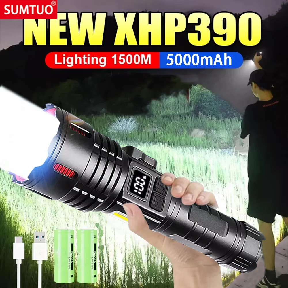 

2024 Most Powerful Flashlight Super Bright Rechargeable Led Torch 1000000LM Long Range Tactical Flashlights With Magnet Lantern