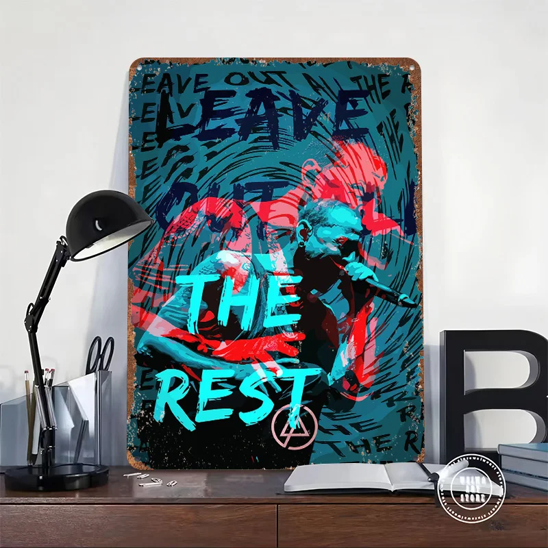 Chester Bennington Leave Out All Metal Poster Customized Wall Art Retro Vintage Metal Signs for Man Cave Decoration Room House