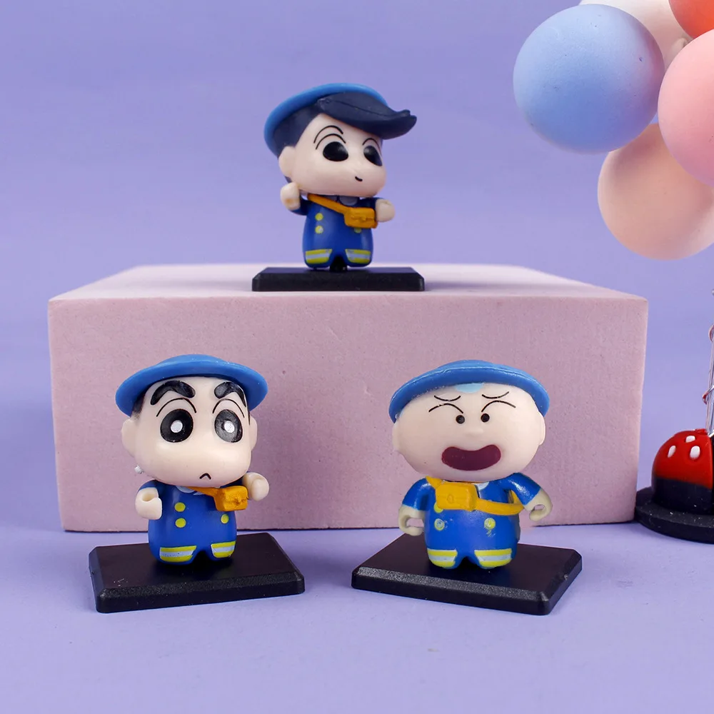 Nouveau 6 pièces/ensemble Anime Crayon shin-chan figurines Mini Nohara Shinnosuke poupée modèle voiture décoration enfants jouets Fans cadeau
