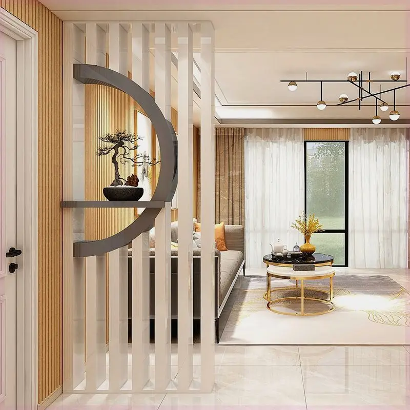 Nordic baked paint screen partition, living room decoration, entrance hall, modern minimalist and luxurious style