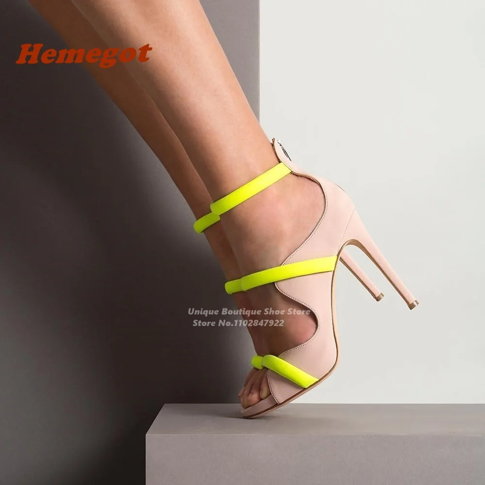 

Multi-Color One Straps Sandals Open Toe Thin High Heels Back Zipper Sandals for Female Stiletto Luxury Party Shoes 2023 New Sexy