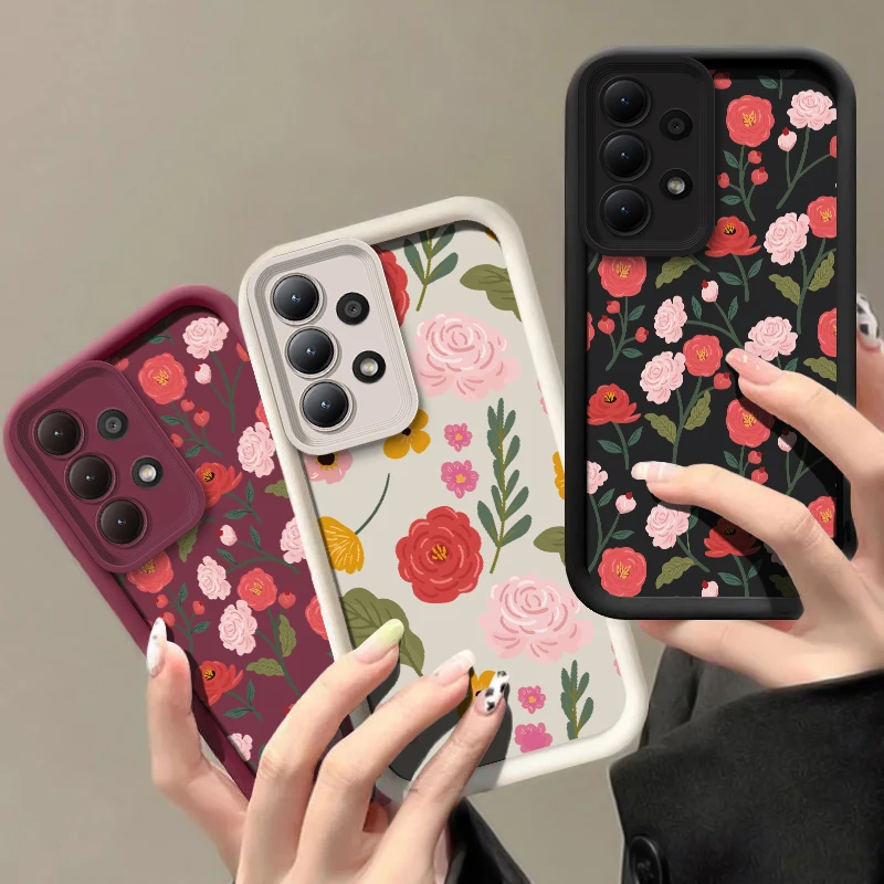 حافظة لهاتف سامسونج جالاكسي A07 A06 A51 A71 A05S A04E A03 Core A32 A22 غطاء مقاوم للصدمات من السيليكون الناعم غير اللامع