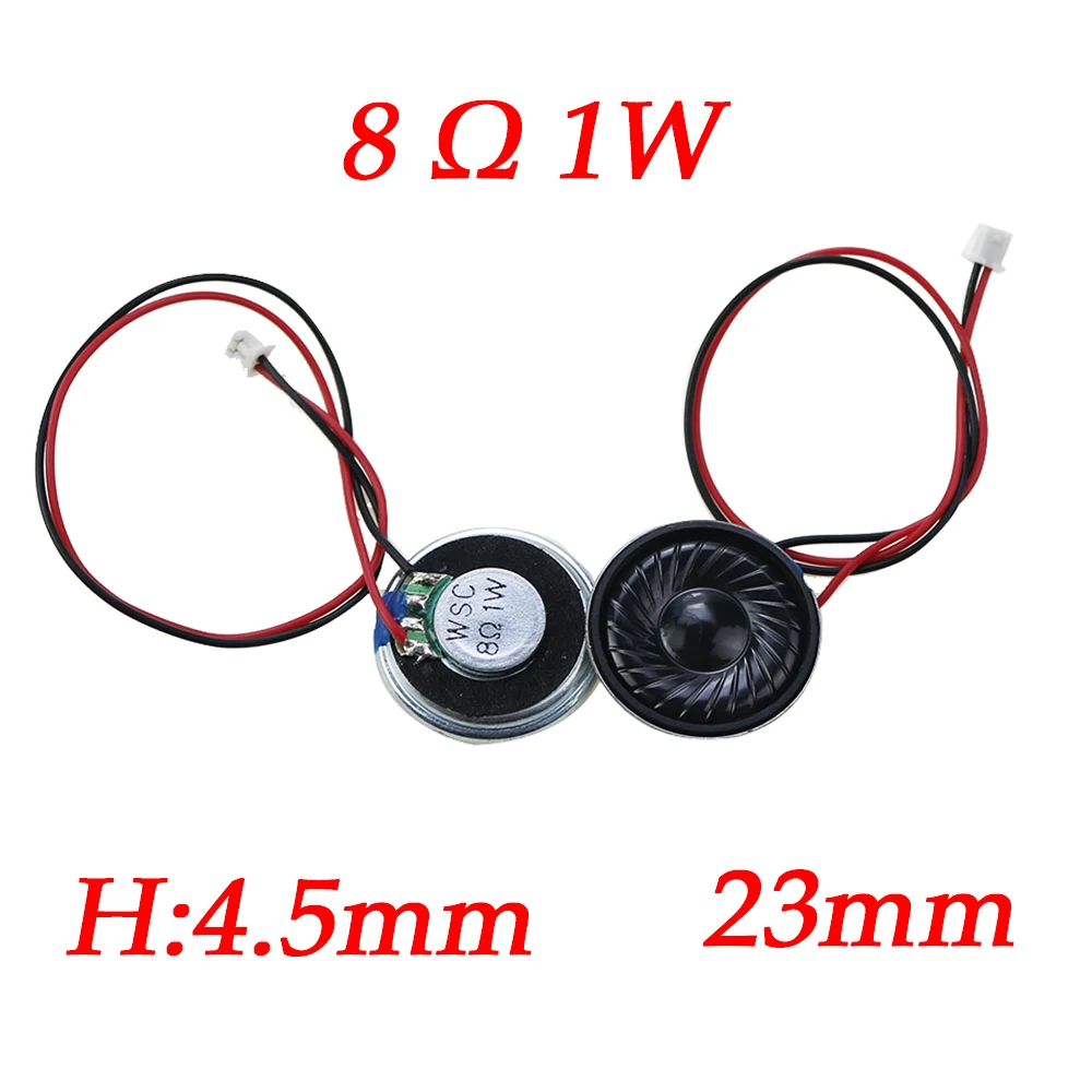 2-teiliger ultra dünner Lautsprecher 8 Ohm 2 Watt 2 W 8R Durchmesser 20mm 23mm, 28mm 36mm 40mm mit mx Kabel 1,25 Anschluss, Kabellänge 15cm