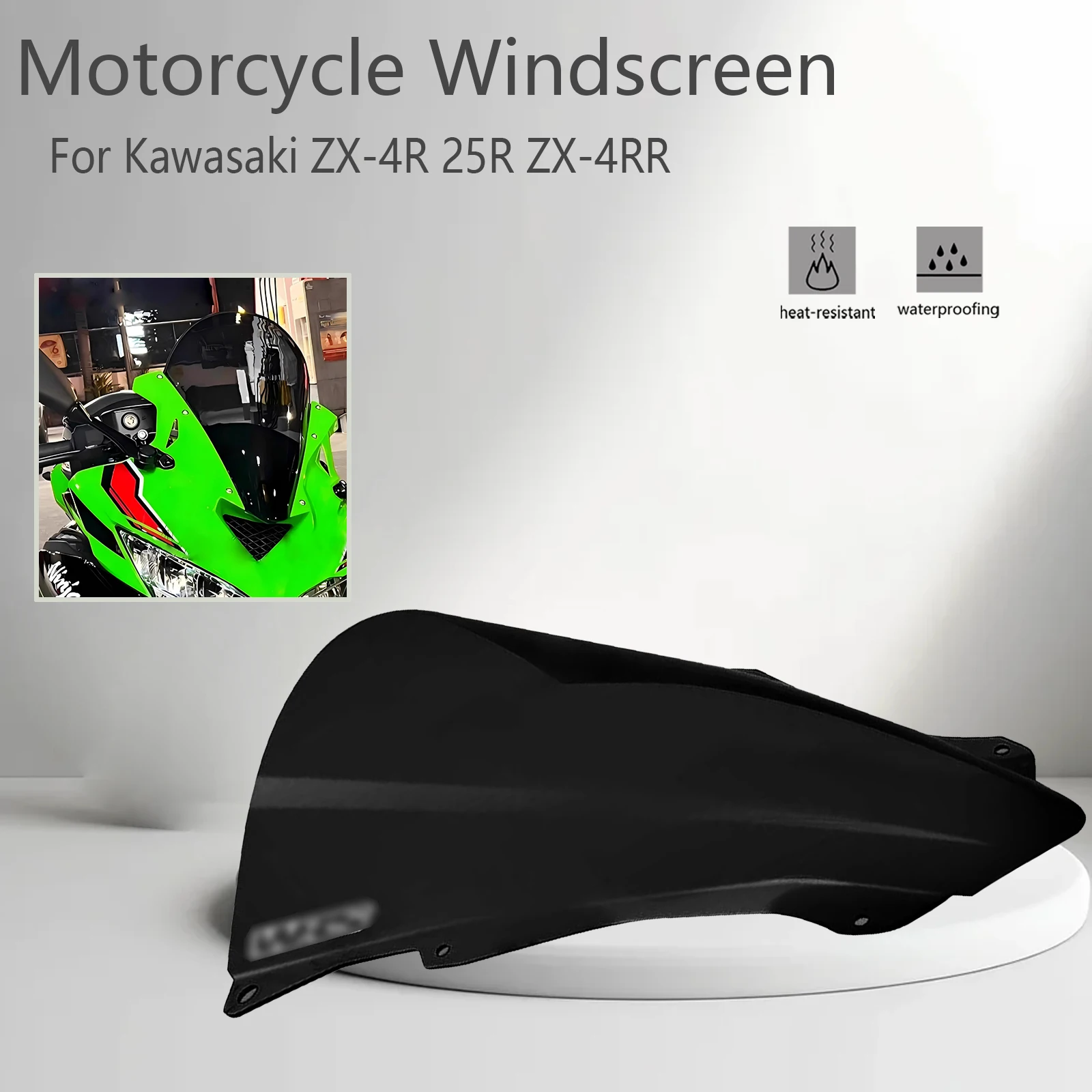 

ZX-4R Motorcycle Windshield Heighten Windscreen Enlarge Wind Spoiler Cover Fairing Windshield WRS Racing For Kawasaki 25R ZX-4RR