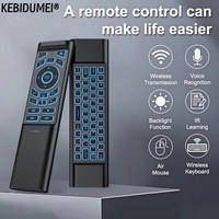 2.4G Remote Control Air Mouse Voice Gyroscope 7 Color Backlit Mini Keyboard Dual Mode BT5.2 Wireless For Android Smart TV Box PC
