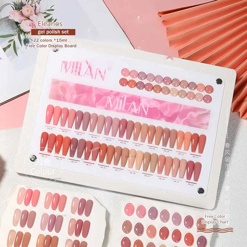 Eleanos-Juego de esmalte de uñas en Gel para piel desnuda, 22 colores, Gel híbrido semipermanente, barniz UV, salón de manicura, Kit de aprendizaje de 15ml